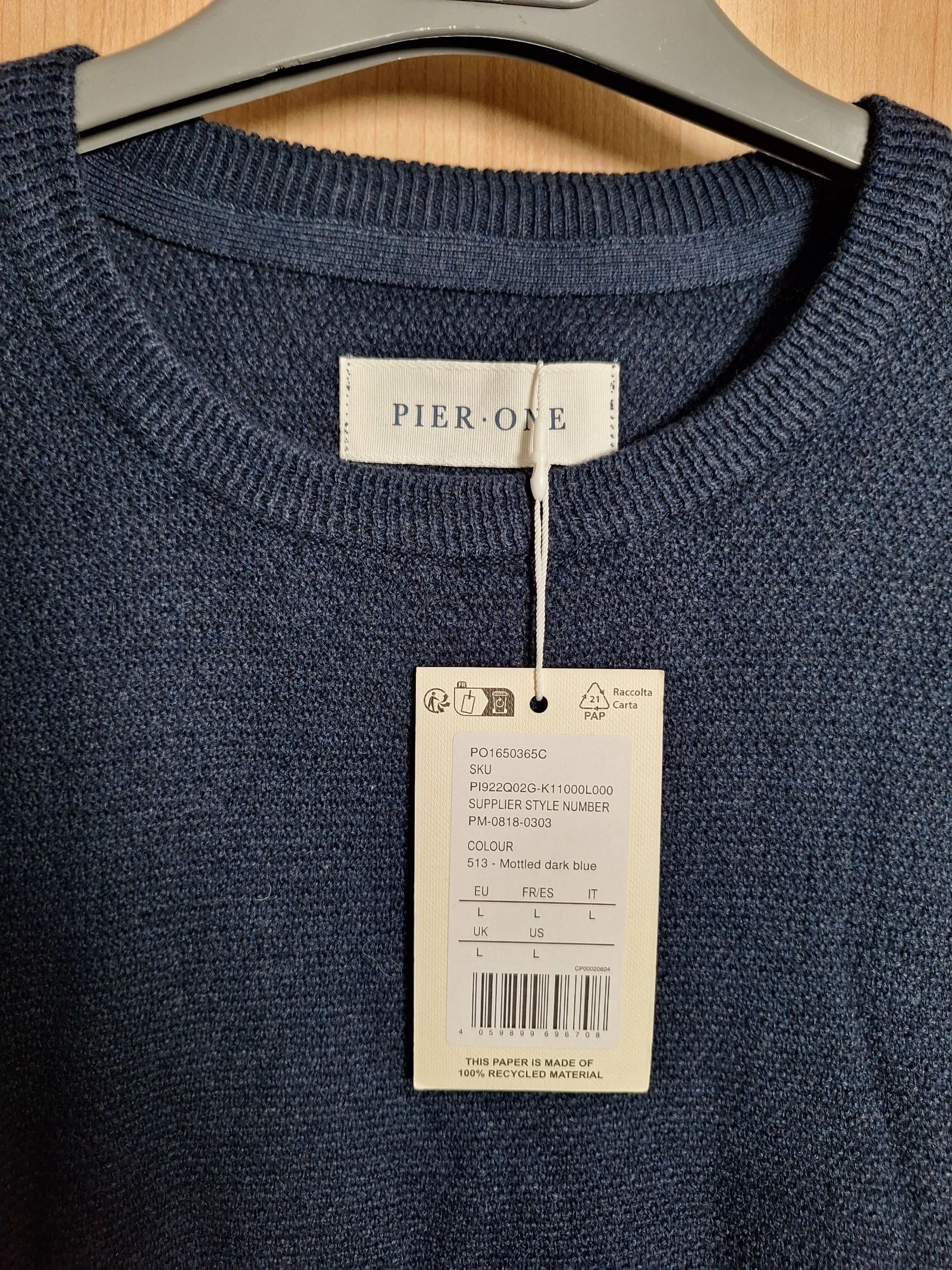 camisola masculina pier one azul-marin chinesa nova com etiqueta tamanho g – photo 4
